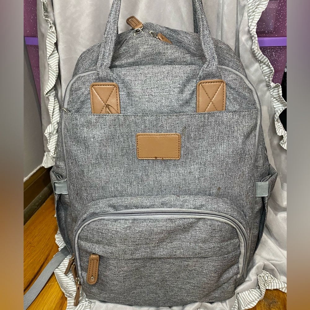 Ruvalino Grey Diaper Bag Backpack